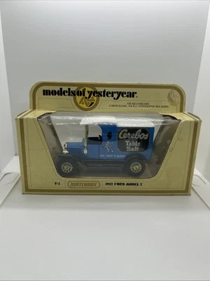 MATCHBOX MODELS OF YESTERYEAR 1:35 1912 FORD MODEL T - CEREBOS TABLE SALT - Immagine 1 di 4