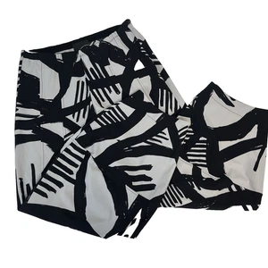 Porto San Francisco Italy Pants sz 2 Medium Black Gray Geometric Lantern Balloon - Picture 1 of 10