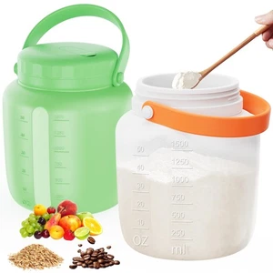 2 Pack Airtight Silicone Food Storage Containers Jar with Vent Lid 51floz, Ha... - Foto 1 di 8