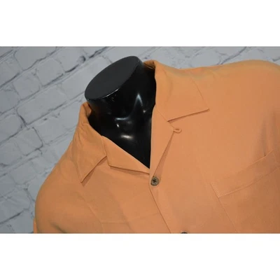Tommy Bahama Hawaiian SILK Shirt Mens Size XL Coconut Buttons Loop Collar Orange - Image 1 of 4