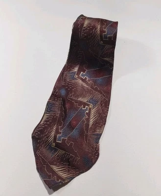 RARA Corbata Ultra De Colección 48.5" 20s 30s 40s Sin Forro Abstracto Hecha a Mano EE. UU. Foto 1 de 4