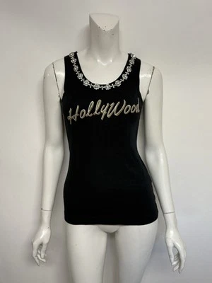 Top de Colección Dolce & Gabbana Principios de los 00 Negro 'Hollywood' Cristal Adornado 42 M Foto 1 de 4
