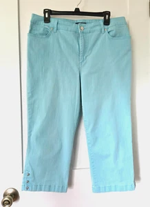 Bandolino Mandie Stretch Capri size 14 light turquoise - Jean Style - Picture 1 of 18