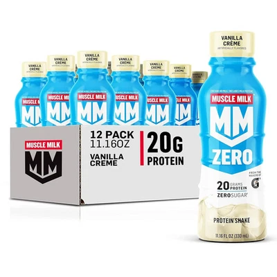 (Paquete de 12) Batido de proteínas Muscle Milk CERO Nutrition, crema de vainilla, 11,16 fl oz Foto 1 de 3