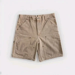 Vintage Carhartt Shorts 34 B80 BRN Faded Brown Double Knee Canvas USA Union Made - Picture 1 of 5