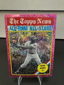 Topps Heritage 2025 - All-Time All-Stars Ernie Banks #343 cromo rosa brillante - Imagen 1 de 2