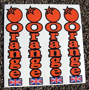 Mountain Bike MTB Cycle FORK STACKED LOGO Decals Stickers to fit ORANGE  - Picture 1 of 1