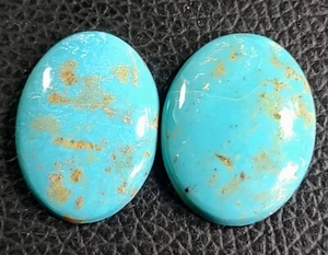 26ct. 2-Turquoise Oval Cananea Cabochons Beautiful Jewelry Good Quality - Picture 1 of 5