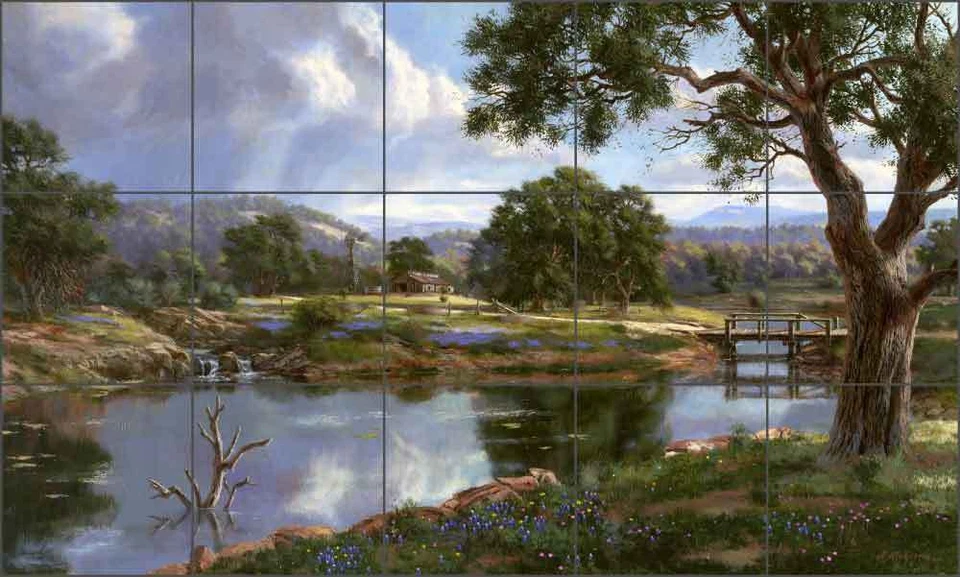 Azulejo de cerámica mural salpicadero Mirkovich vida rural paisaje arte NMA040 Foto 1 de 1