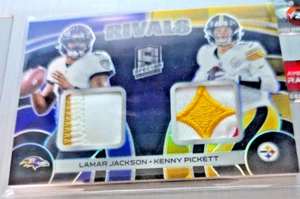 Lamar Jackson & Kenny Pickett 2023 Panini Spectra Rivals Dual Patch (#d 67/99) - Picture 1 of 1