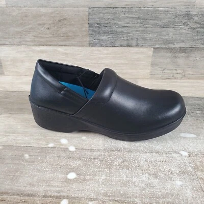 Dr. Scholl's Dynamo Clogs Sz 8.5 Black Leather Work Slip Resistant Round Toe - Image 1 of 4