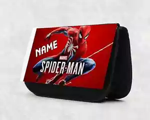PERSONALISED SPIDERMAN STATIONARY PENCIL CASE - 2 ZIP COMPARTMENTS - ADD NAME - Picture 1 of 1