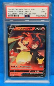 2021 POKEMON SWSH BSP # 133 LANCE'S CHARIZARD V PSA 9 MINT # 110230103 CEL COLL - Picture 1 of 2