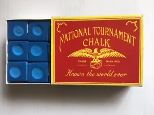 VINTAGE BLUE NATIONAL TOURNAMENT CHALK - NOS - Picture 1 of 6