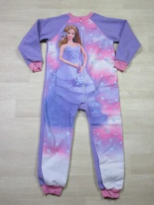 Vintage Barbie Mattel One Piece Pajamas Long John Junpsuit Sz (8) Y2K 2002 Girls - Picture 1 of 8