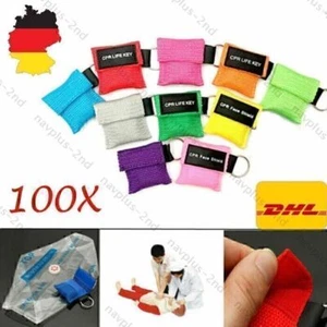 100*CPR-Maske Face Shield Notfall Hilfe Beatmungsmaske Beatmungstuch Beatmungs - Bild 1 von 8