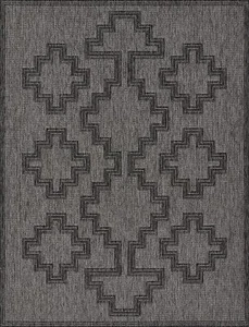 Momeni Hampton Transitional Indoor/Outdoor Area Rug, Charcoal, 8' X 10' - Picture 1 of 7