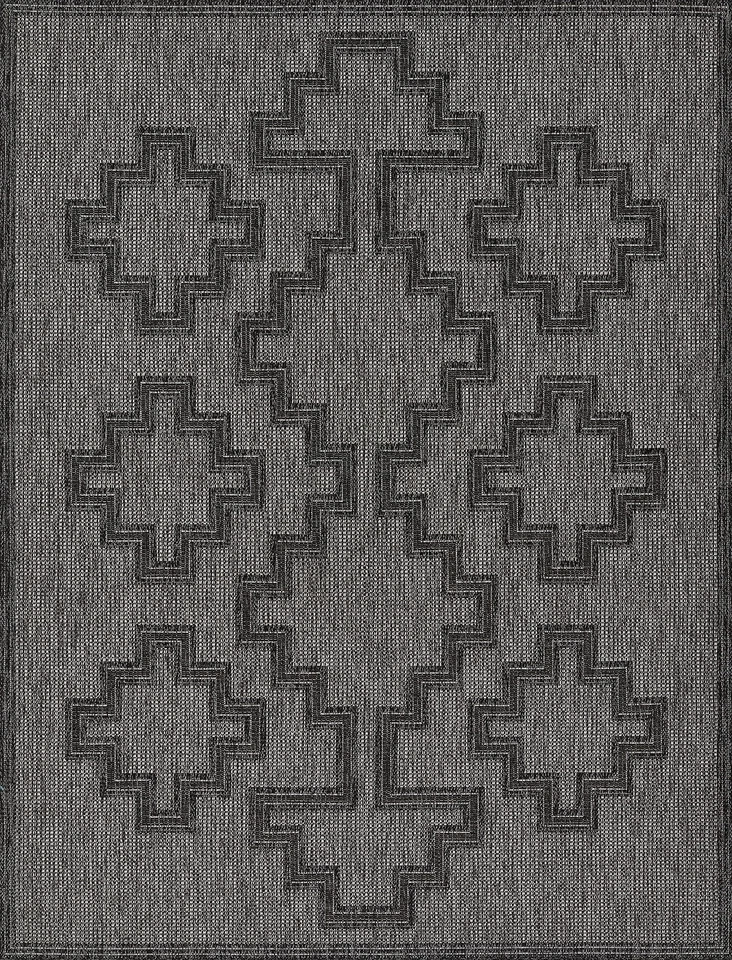 Momeni Hampton Transitional Indoor/Outdoor Area Rug, Charcoal, 8' X 10' - Image 1 of 4