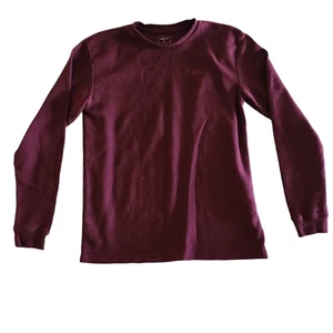 Quicksilver Waffle Knit Burgundy Sweater Men's Size Large Crew Neck Pullover - Picture 1 of 7
