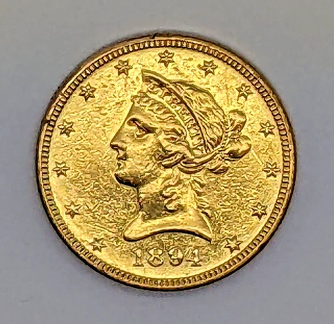1894 Coronet Head Gold $10 Eagle Liberty Head - (Regular Strike) - Very Nice Cover