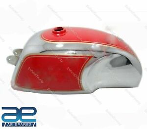 Petrol Fuel Gas Tank 4 Gallon Red & Chrome For Royal Enfield Cafe Racer @VI