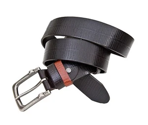 Cinturón de cuero texturizado marrón oscuro diseñador gama artesanal Wombat para hombre - NUEVO - Imagen 1 de 1