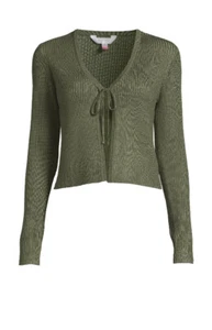 No Boundaries Women’s Size 15-17 Tie Front Cardigan In Sea Turtle Green NWT - Picture 1 of 5