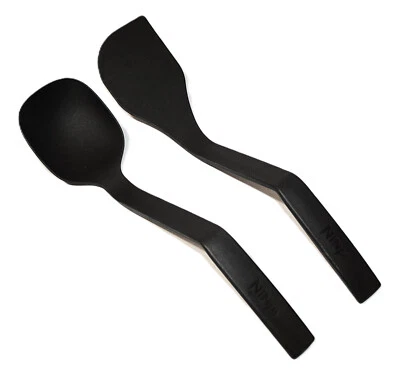 忍者勺子和抹刀替换厨房用具长手柄斜角VGUC — 第 1/3 张图片