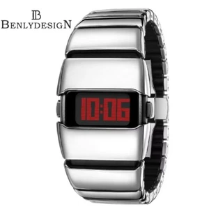 BENLYDESIGN Y2K Mens Watches, Stainless Steel Digital Futuristic Style X6000 - Picture 1 of 14
