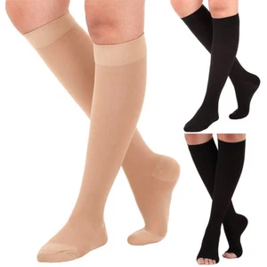 Graduated Medical Stockings Class II Varicose Veins Knee High Compression Socks - Picture 1 of 16