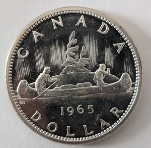 1965 S$1 Proof Like Brilliant Uncirculated BU Canada Silver Dollar - Picture 1 of 2