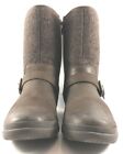 Ugg Chocolate Leather Short Moto Boots Womens Size US 7.5M