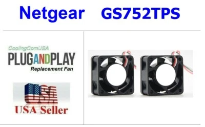 Set of 2x New Replacement Fans for NETGEAR ProSAFE GS752TPS - Image 1 of 4