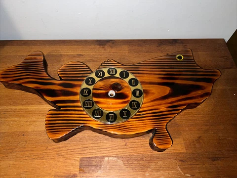 Vintage Cedar Fish Wall Clock Cover
