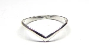 Handmade 925 Solid Sterling Silver Wishbone Midi Thumb Finger Ring Size J - V - Picture 1 of 9