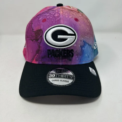 Green Bay Packers Hat Cap Purple Size Large/XL Tie Dye New Era Crucial Catch Cover
