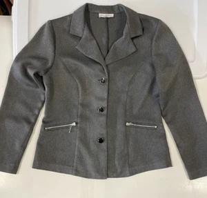 Olivia Matthews Blazer/Jacket Gray Button Up Size 10 Very Nice - Picture 1 of 10