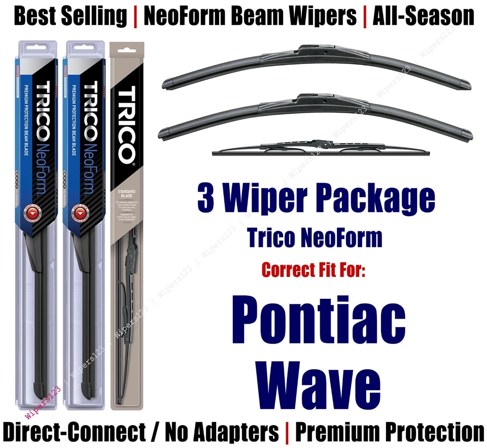 3-Pack Wipers Front & Rear - NeoForm - fit 2007-08 Pontiac Wave- 16220/180/30150 Foto 1 de 1