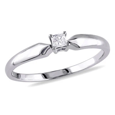 Amour Sterling Silver 1/10CT TDW Princess Diamond Ring - Изображение 1 из 4
