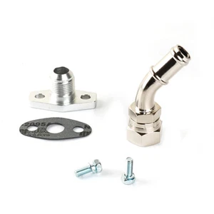 45Deg 10AN 5/8" Oil Drain Flange For KKK K03 K04 AUDI VW & DSM 1G 2G EVO 8 9 10 - Picture 1 of 6