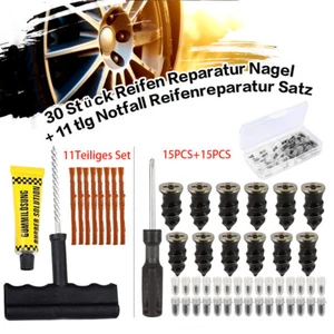 42PCS Reifen Reparatur Gumminagel Flicken Pannenset Vulkanisierungsstreifen Set - Bild 1 von 12