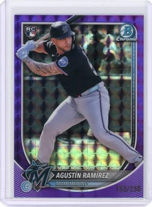 2025 Bowman Chrome Agustin Ramirez RC Purple Geometric Refractor 153/250 Marlins - Bild 1 von 2