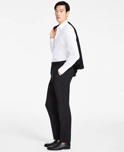 Hugo by Hugo Boss Men's Modern-Fit Wool Suit Pants - Black - Size 34R - Picture 1 of 1