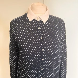 Camicetta top donna Zara basic a pois taglia M nera elegante trendy - Foto 1 di 8
