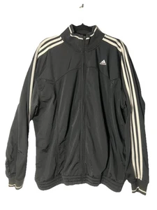 Vintage Adidas Trainingsjacke Herren Gr. L Full Zip Schwarz Fußball Y2K - Bild 1 von 16