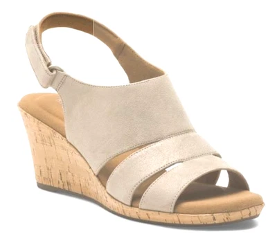 Sandalias cómodas Rockport para mujer de gamuza topo Briah con cuña con cordones talla 9 M nuevas Foto 1 de 4