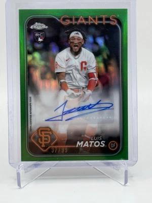 2024 Topps Chrome Update Luis Matos RC Auto Green Refractor /99 Giants #AC-LM - Image 1 of 2