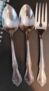 3 Pc Wm Rogers MANSFIELD Salad Forks Teaspoons Stainless Oneida Flatware Glossy - Picture 1 of 3