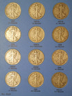 1937 - 1947 COMPLETE SET 30 WALKING LIBERTY 90 SILVER HALF DOLLARS COLLECTION