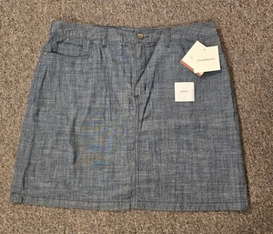 Croft & Barrow Women 14 Skort Blue 4 Pockets StretchButton Zip Beltloops MW NEW - Picture 1 of 15
